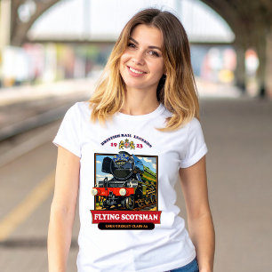 Camiseta Póster Retro de la Locomotora de Vapor Flying Scot