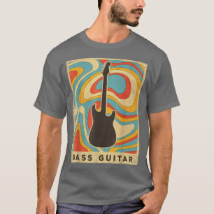 Camiseta Poster Retro de Música del Jugador de Guitarra Bas