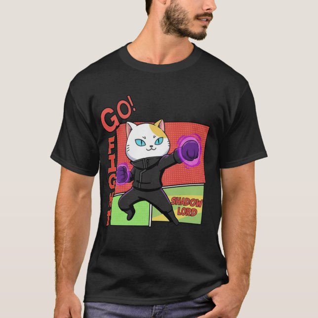 Camiseta Póster Retro de Solo Meow-ling Level Up (Anverso)