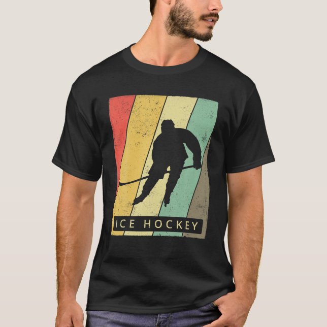 Camiseta Poster retro deportivo de hockey sobre hielo (Anverso)