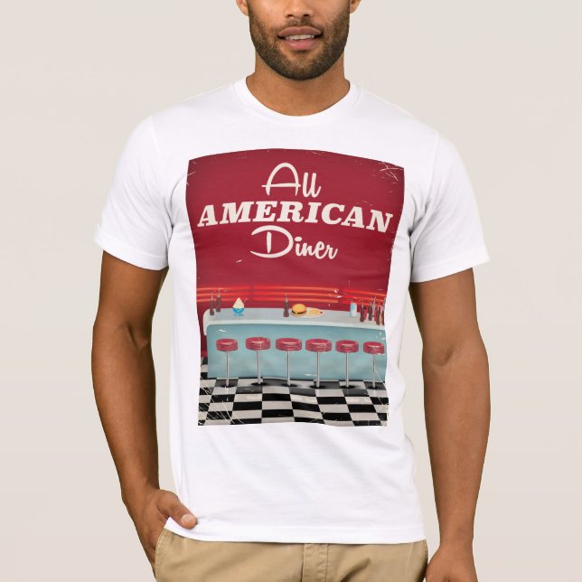 Camiseta Póster Retro Diner Todo Americano (Anverso)