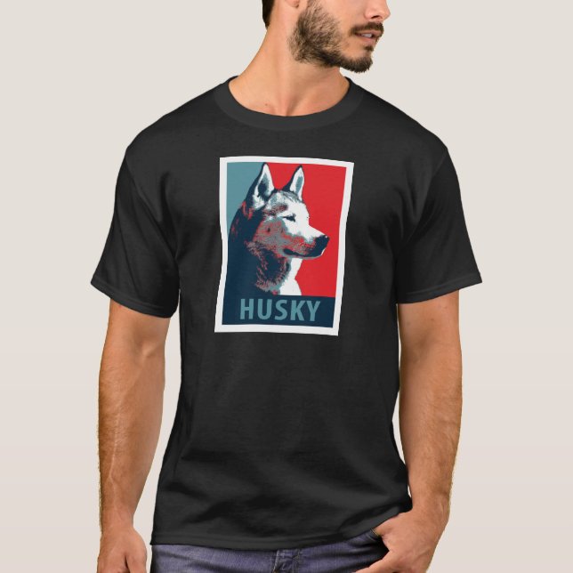 Camiseta Poster siberiano Husky de parodia política (Anverso)