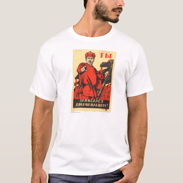 Camiseta Poster soviético de la propaganda (Anverso)