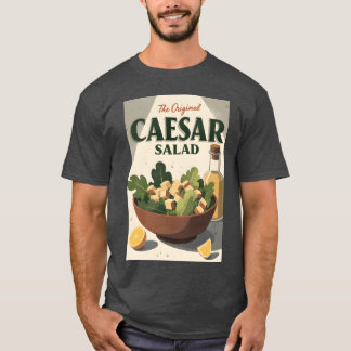 Camiseta Póster vintage de ensalada César Arte retro de coc