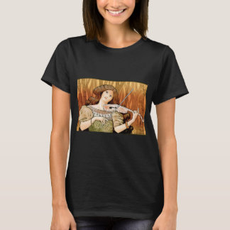 Camiseta Póster vintage de violín Art Nouveau | Música eleg