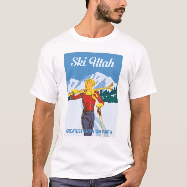 Camiseta Poster Vintage Ski Utah (Anverso)