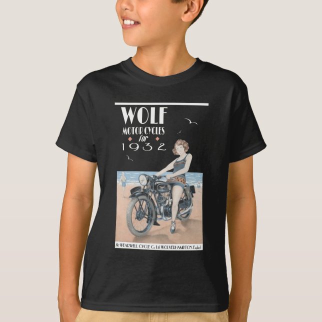 Camiseta Poster Wolf Motorcycle (Anverso)