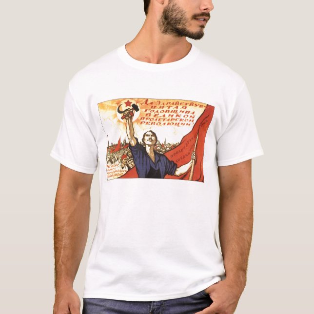 Camiseta Posters de la propaganda de Unión Soviética de la (Anverso)