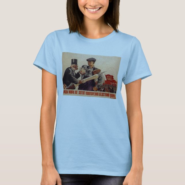 Camiseta Posters de la propaganda de Unión Soviética de la (Anverso)