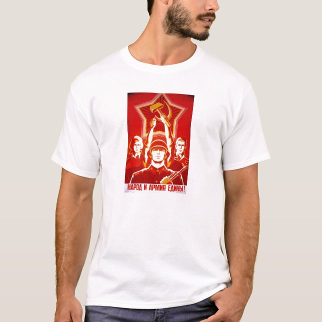 Camiseta Posters de la propaganda de Unión Soviética de la (Anverso)
