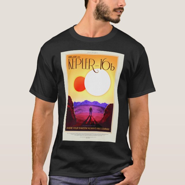 Camiseta Posters de turismo espacial de la Nasa Kepler 16B (Anverso)
