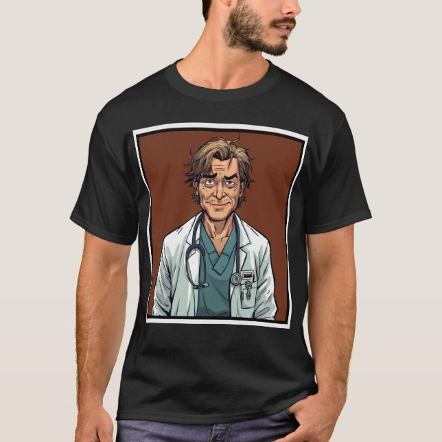 Camiseta Postgraduate MD doctor program survivor cartoon (Anverso)