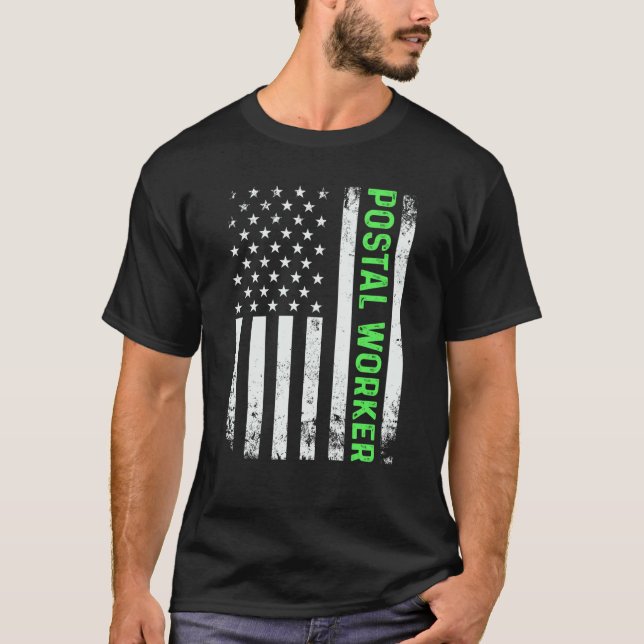 Camiseta Postman American Distressed Flag Mailman US Postal (Anverso)