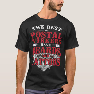 Camiseta Postman Mailman Beard Tattoo El Mejor Trabajo Post