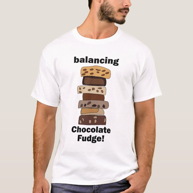 Camiseta Postre de chocolate con nueces divertido equilibra (Anverso)
