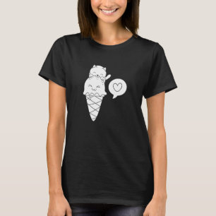 Camiseta Postres De Gatos De Helado Dulce Gatos De Gelato P