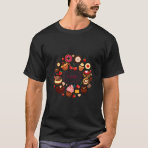 Camiseta Postres Yum Cup Helados Helados Helados Cerezo