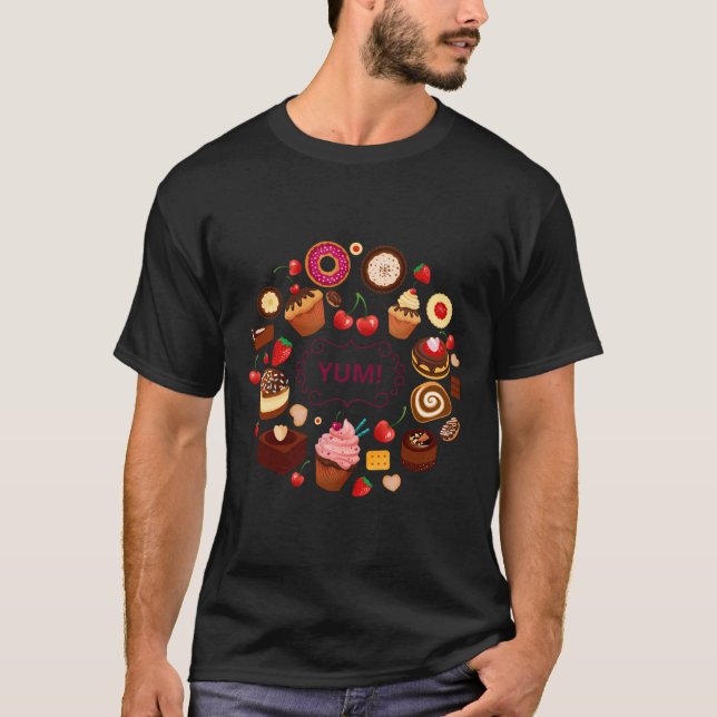 Camiseta Postres Yum Cup Helados Helados Helados Cerezo (Anverso)