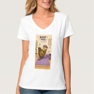 Camiseta Postura de Barco Totalmente Relajante, Lila Oscuro