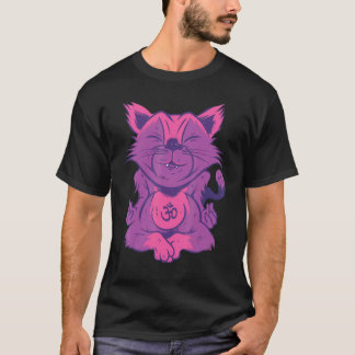 Camiseta Postura de gato Ejercicio Om Posición de meditació