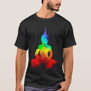Camiseta Postura de Yoga Amor Arcoíris Buda T Namaste