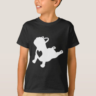 Camiseta Postura de Yoga Bulldog con Corazón de Amor Regalo