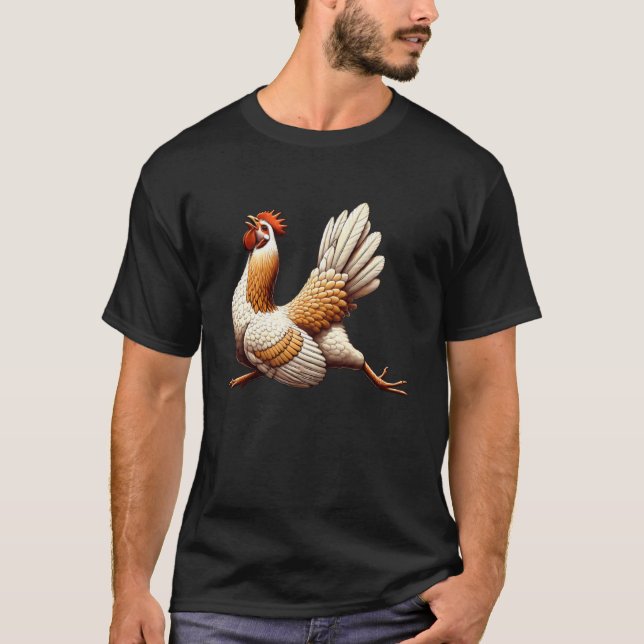 Camiseta Postura de Yoga de Pollo (Anverso)