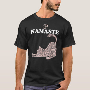 Camiseta Postura de yoga del gato Namaste Símbolo Om Divert