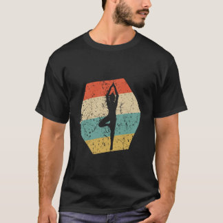 Camiseta Postura de yoga retro hexagon distressed yoga