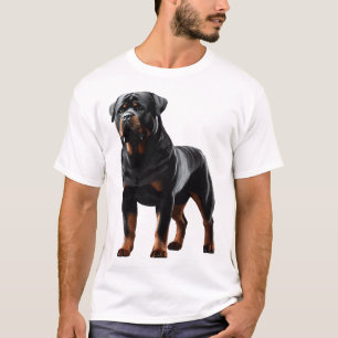 Camiseta Postura poderosa de Rottweiler - Perro audaz de cu