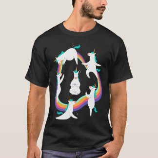 Camiseta Posturas de Saludo al Sol de Yoga de Unicornio Arc