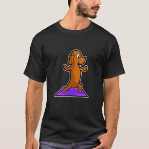Camiseta Posturas de Yoga de Dachshund Deporte Gimnasia Ohm