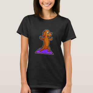 Camiseta Posturas de yoga de dachshund Deporte Gimnasia Ohm