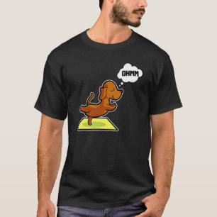 Camiseta Posturas de Yoga de Dachshund Deporte Gimnasia Ohm