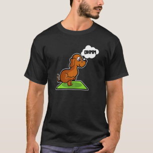 Camiseta Posturas de Yoga de Dachshund Deporte Gimnasia Ohm