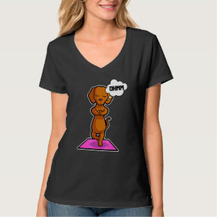 Camiseta Posturas de yoga de dachshund Deporte Gimnasia Ohm