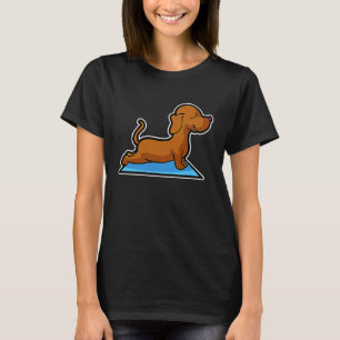 Camiseta Posturas de yoga de dachshund Deporte Gimnasia Ohm