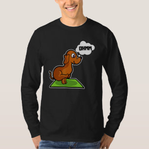 Camiseta Posturas de Yoga de Dachshund Deporte Gimnasia Ohm