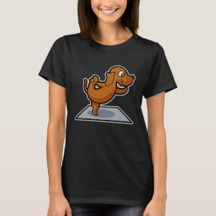 Camiseta Posturas de Yoga de Dachshund Deporte Gimnasia Ohm