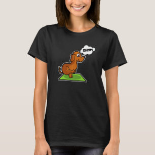 Camiseta Posturas de Yoga de Dachshund Deporte Gimnasia Ohm