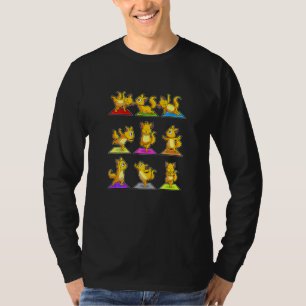 Camiseta Posturas de yoga de gato perezoso Deportes Gimnasi