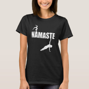 Camiseta Posturas de Yoga Namaste Fitness Zen Mujeres Entre