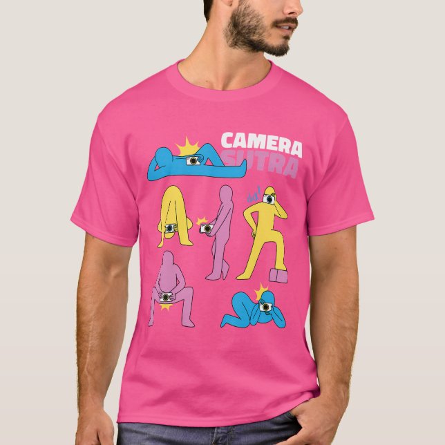 Camiseta Posturas del Kama Sutra de la cámara 2 Fotografía  (Anverso)