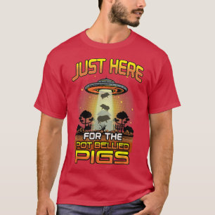 Camiseta Pot Bellied Pig Pet Owners UFO Taking Cute Pigs