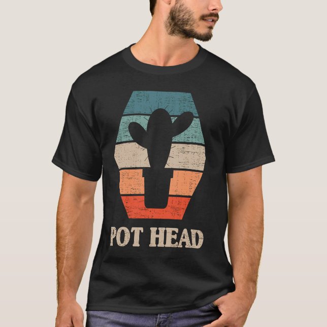 Camiseta Pot Head Cactus  Gardener Garden Plants Gardener (Anverso)