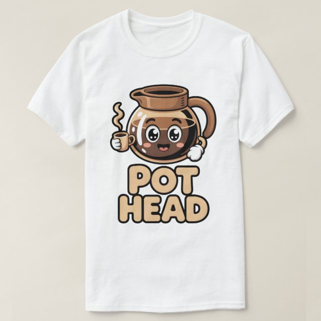 Camiseta Pot Head Cute Kawaii Cafe Funny Coffee Lover Gift (Diseño del anverso)