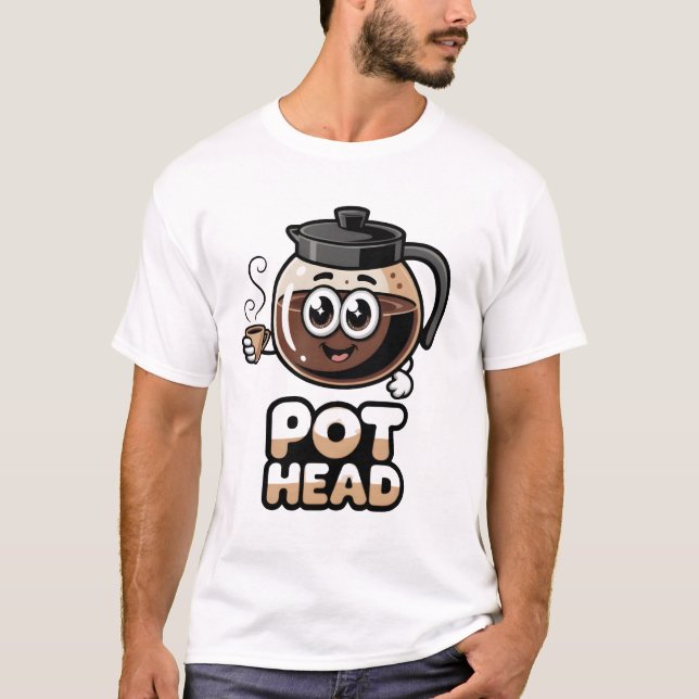 Camiseta Pot Head Cute Kawaii Cafe Funny Coffee Lover Gift (Anverso)