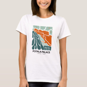 Camiseta Potala Palace Lhasa Tíbet viaje abstracto floral