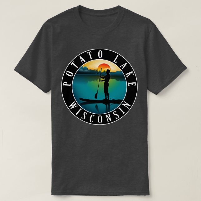 Camiseta Potato Lake Wisconsin Paddleboarding (Diseño del anverso)