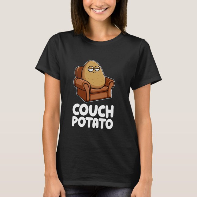 Camiseta Potato Lazy Cansado Humor de comida vegetal Gracio (Anverso)